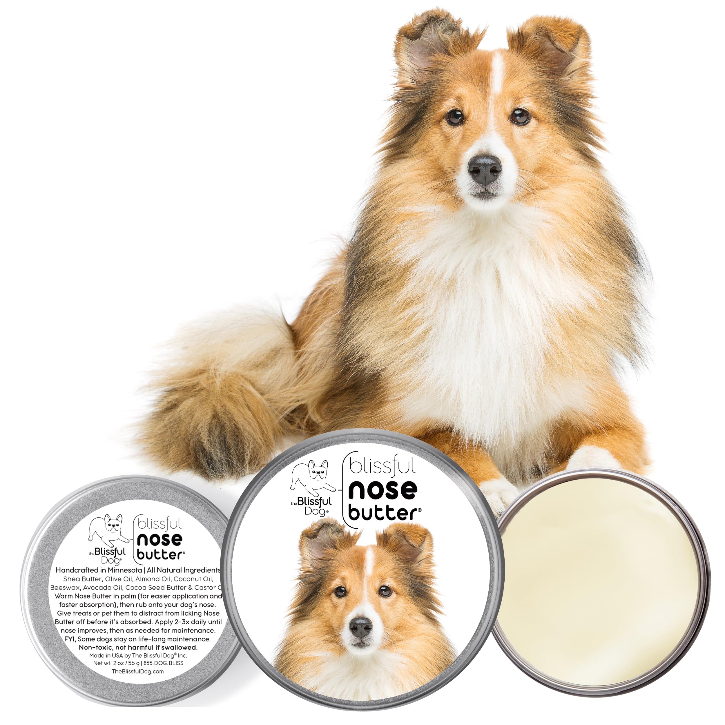The Blissful Dog Shetland Sheepdog Unscented Nose Butter - Dog Nose Butter, 2 Ounce